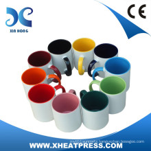 11OZ Sublimation blanks ceramic mug with colorfol inner and handle